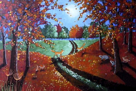 Autumn Gathering by Angie Livingstone art print