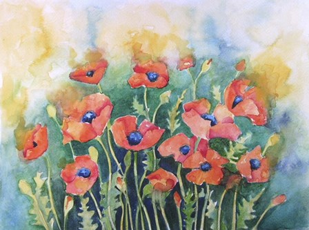 Dancing Poppies by Angie Livingstone art print