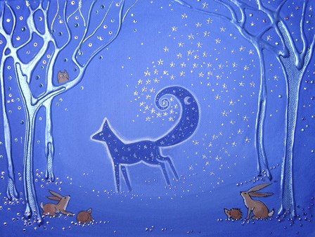 Fox Spirit Bringer Of Night by Angie Livingstone art print