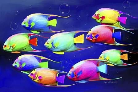Colorful Fishes 2 by Ata Alishahi art print