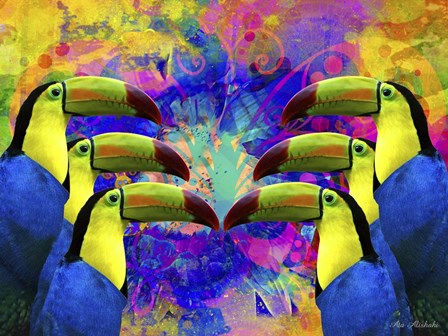 Colorful Birds A1A by Ata Alishahi art print