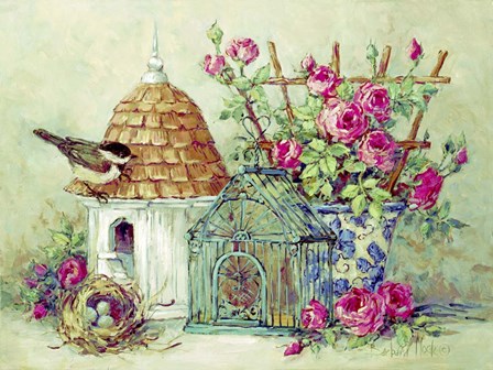 Birdhouse Collection II by Barbara Mock art print