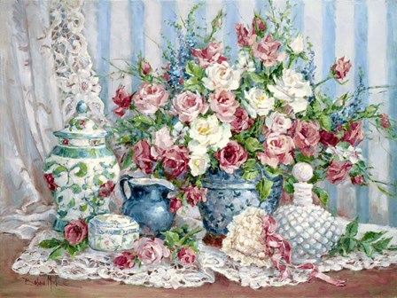 Roses and Romance by Barbara Mock art print