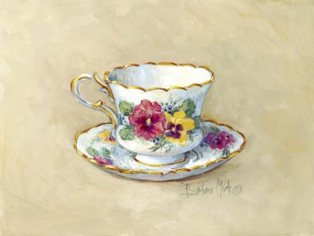 Pansy Teacup by Barbara Mock art print