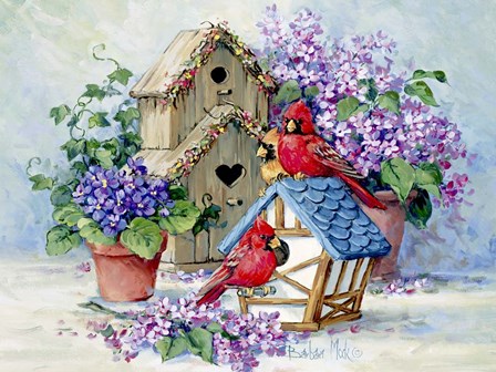 A Cardinal&#39;s Home by Barbara Mock art print