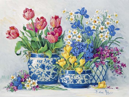 Spring Garden in Blue I by Barbara Mock art print