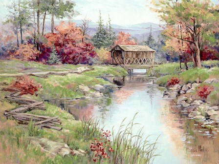Blue Mountain River by Barbara Mock art print