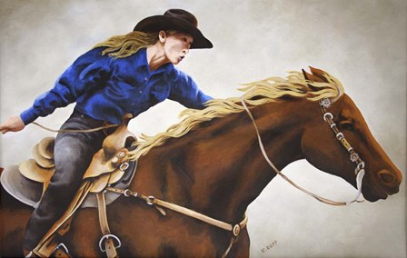 Cowgirl by Carol J Rupp art print