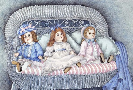 Grandma&#39;s Dolls by Carol J Rupp art print