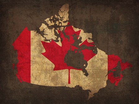 Canada Country Flag Map by Red Atlas Designs art print