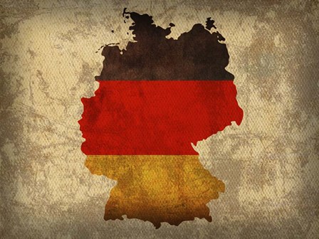 Germany Country Flag Map by Red Atlas Designs art print