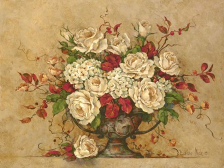Autumn Rose Urn by Barbara Mock art print