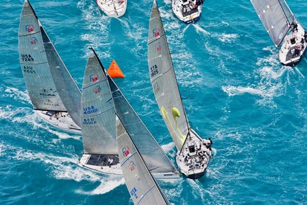 Sailboats in Acura Miami Grand Prix, Miami, Florida by Panoramic Images art print