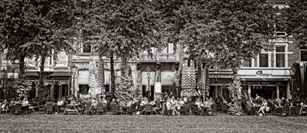 People at Sidewalk Cafe, The Hague, Netherlands by Panoramic Images art print