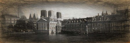 Buildings at the Waterfront, Binnenhof, Netherlands by Panoramic Images art print