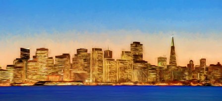Illuminated Cityscape at the Waterfront, San Francisco Bay, California by Panoramic Images art print