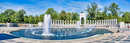 View of Fountain at National World War II Memorial, Washington DC by Panoramic Images art print