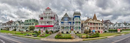 Cottages in a row, Beach Avenue, Cape May, New Jersey by Panoramic Images art print