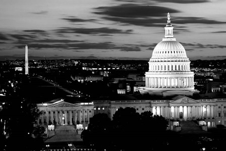 City Lit up at Dusk, Washington DC by Panoramic Images art print