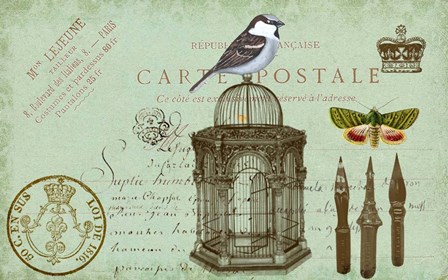 Carte De Visit Bird by Sandy Lloyd art print