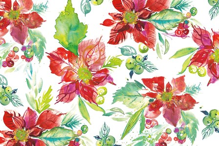 Poinsettia Pretty V by Kristy Rice art print