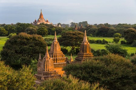 Ancient Temple and Pagoda at Sunrise, Bagan, Mandalay Region, Myanmar by Keren Su / Danita Delimont art print