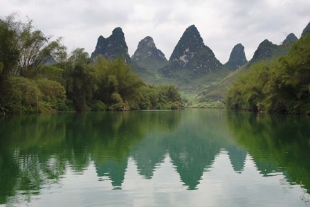 Karst Hills with Longjiang River, Yizhou, Guangxi Province, China by Keren Su / Danita Delimont art print