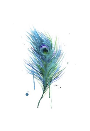 Peacock Feather Teal by Jessica Durrant art print