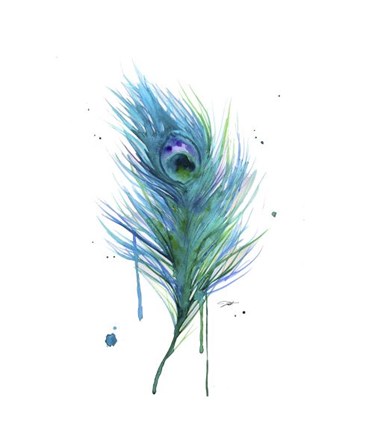 Peacock Feather Teal by Jessica Durrant art print