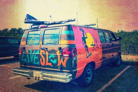 Beach Van at Sunset by Graffitee Studios art print