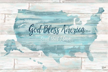 God Bless America USA Map by Tre Sorelle Studios art print