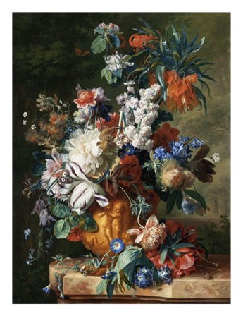 Jan van Huysum, Bouquet of Flowers in an Urn by Dutch Florals art print