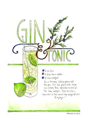 Gin &amp; Tonic by Marcella Kriebel art print