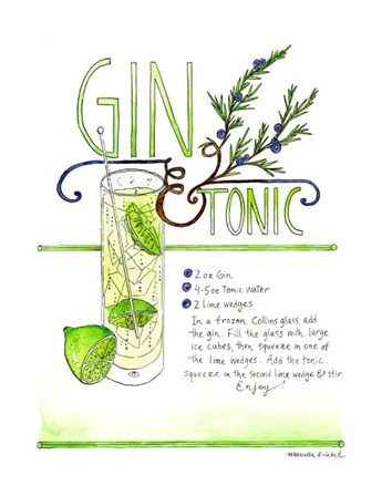 Gin &amp; Tonic by Marcella Kriebel art print