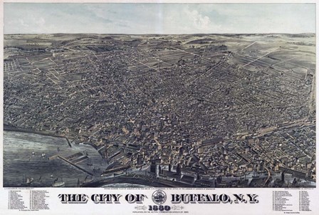 Map Of The City Of Buffalo Ny 1880 by Vintage Lavoie art print