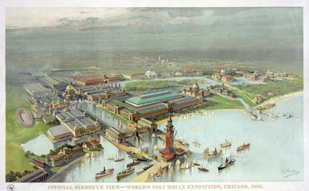 Official Birdseye View World's Columbian Exposition, Chicago 1893 by Vintage Lavoie art print