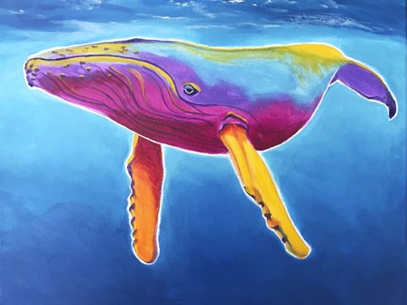 Humpback Whale - Rainbow by DawgArt art print