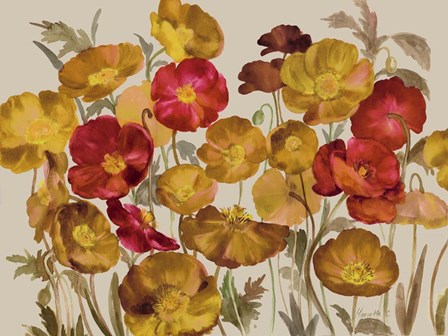 Yellow And Red Poppies by Marietta Cohen art print