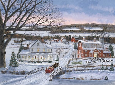 Christmas Sleigh Ride by Bob Fair art print