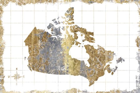 Gilded Map Canada by Wild Apple Portfolio art print
