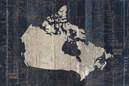 Old World Map Blue Canada by Wild Apple Portfolio art print