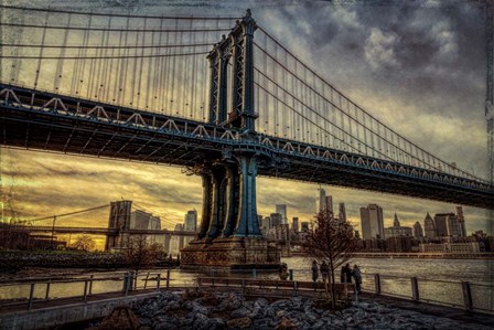 Manhattan Bridge at Sunset by Franklin Kearney art print