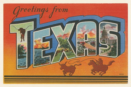 Greetings from Texas v2 by Wild Apple Portfolio art print