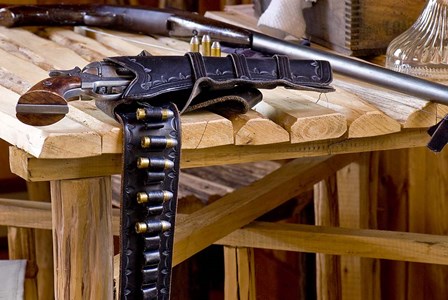 Six Shooter With Gun Belt Payson Arizona by Tom Brossart art print