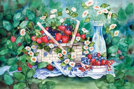 Strawberry Picnic by Kathleen Parr McKenna art print