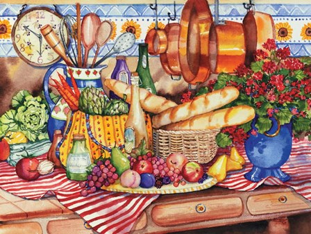 French Kitchen by Kathleen Parr McKenna art print