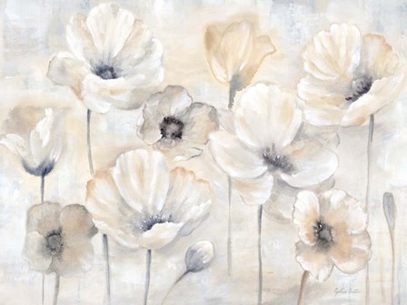 Gray Poppy Garden Landscape by Cynthia Coulter art print