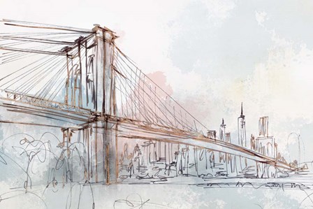 Blushing Brooklyn Bridge by Isabelle Z art print