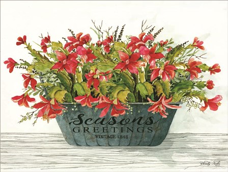 Seasons Greetings Pot by Cindy Jacobs art print