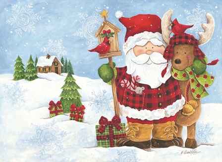 Lodge Santa by Diane Kater art print